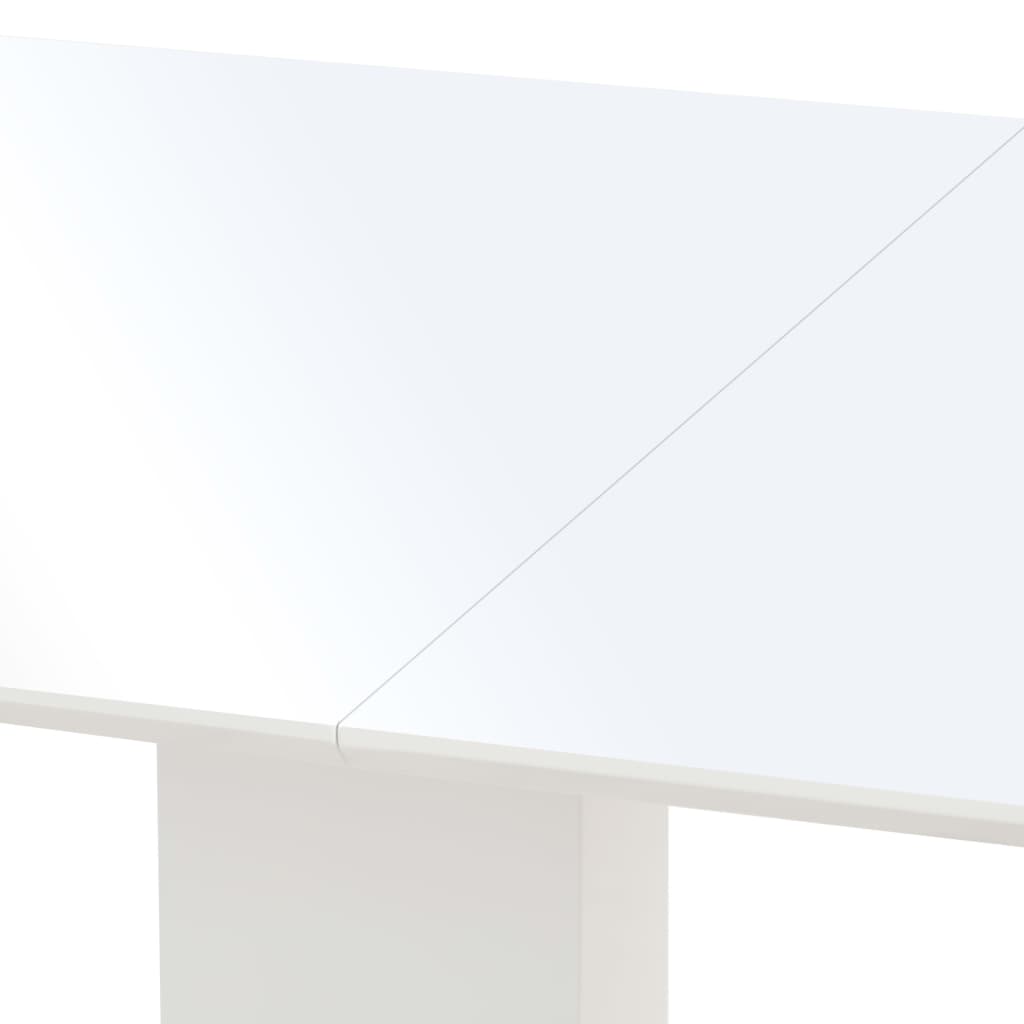 vidaXL Stół jadalniany, wysoki połysk, biały, 180x90x76 cm, MDF
