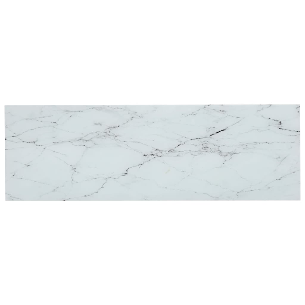 vidaXL Półka, biały marmur/przezroczysta 100x36x168 cm szkło hartowane