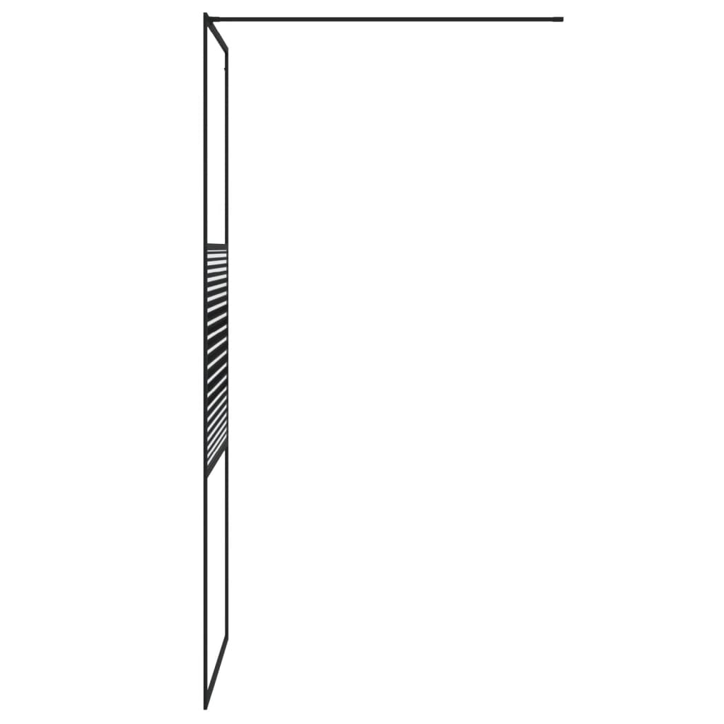 vidaXL Ścianka prysznicowa, czarna, 80x195 cm, przezroczyste szkło ESG