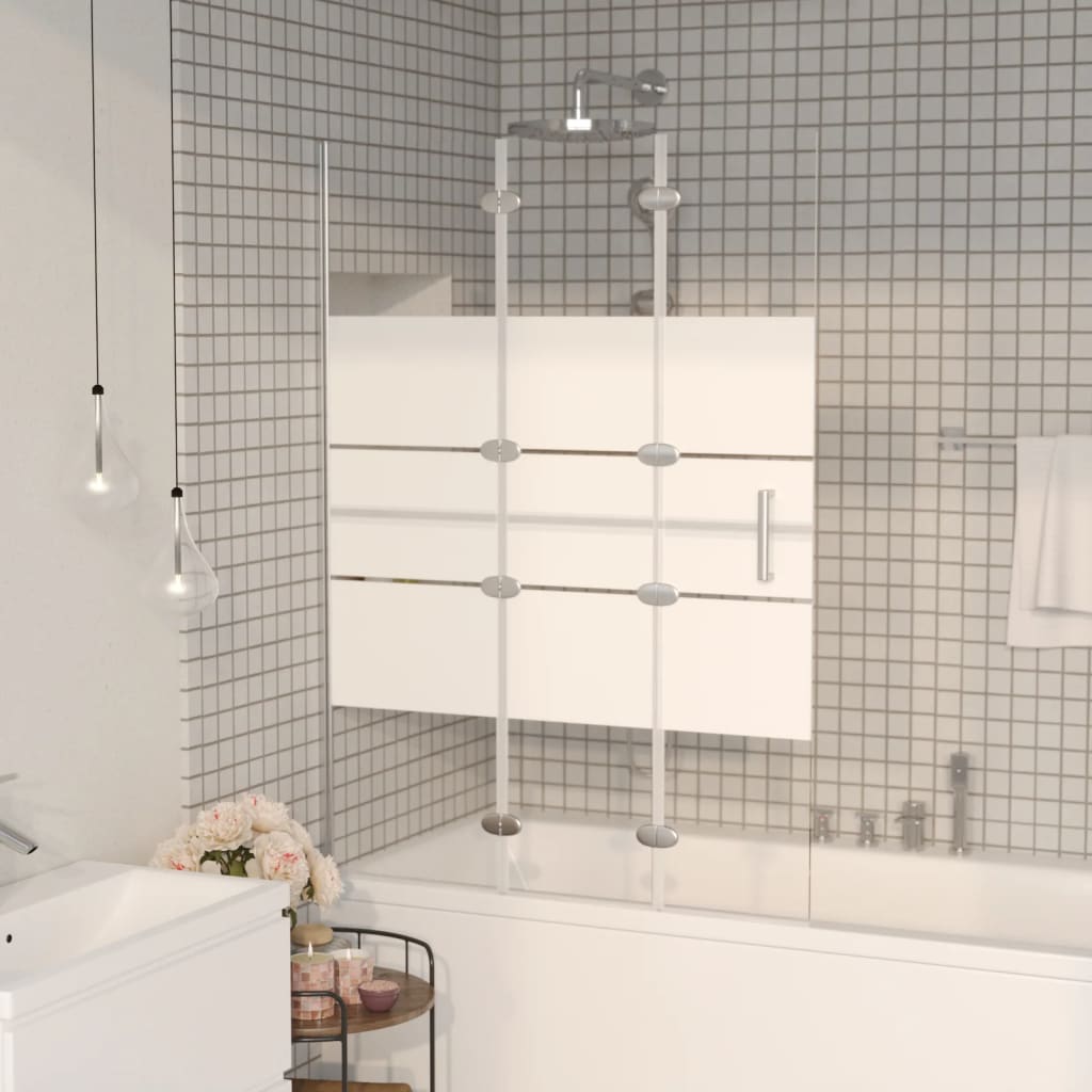 vidaXL Składana kabina prysznicowa, ESG, 100x140 cm, biała