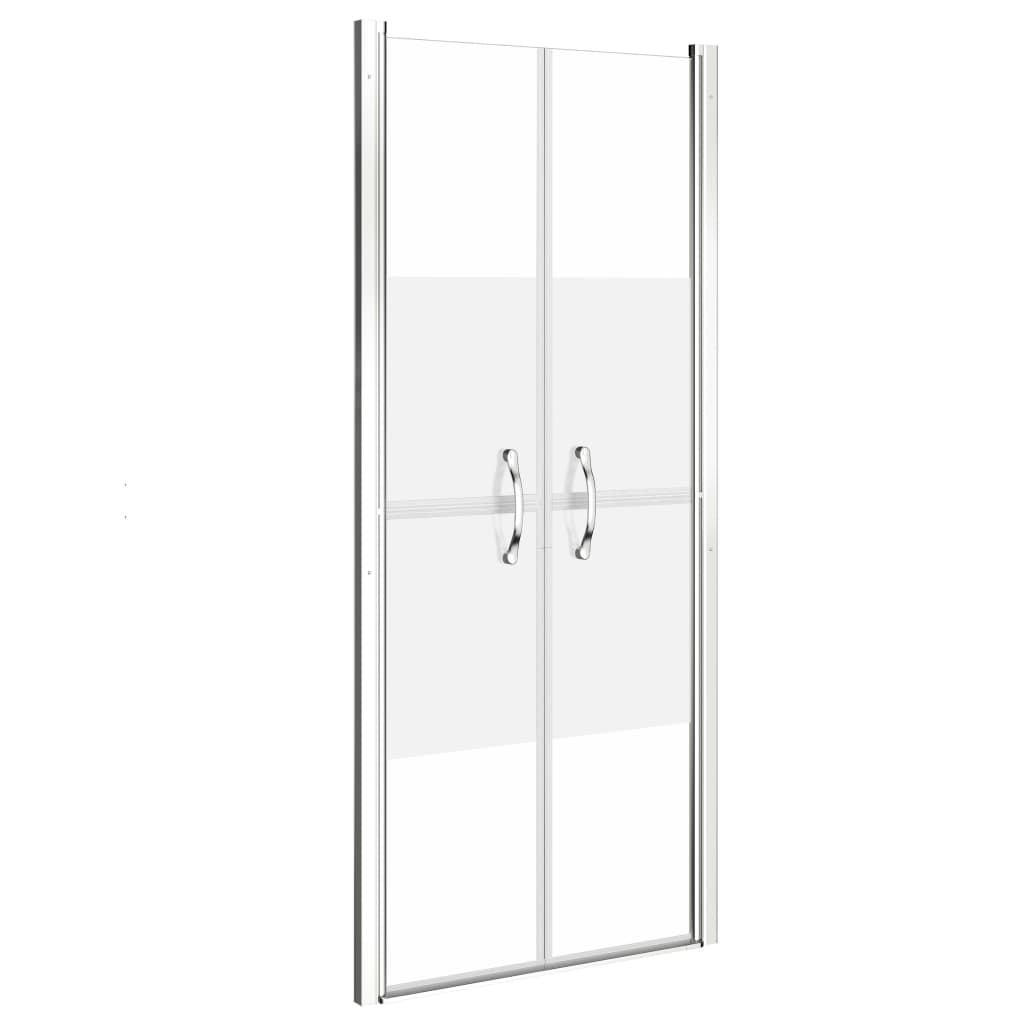 vidaXL Drzwi prysznicowe, szkło częściowo mrożone, ESG, 91x190 cm