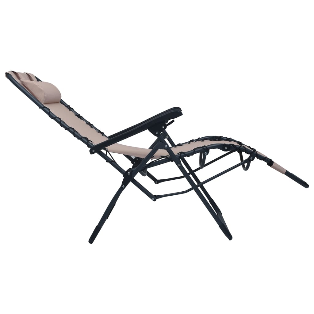 vidaXL Składane krzesła tarasowe, 2 szt., taupe, tworzywo textilene