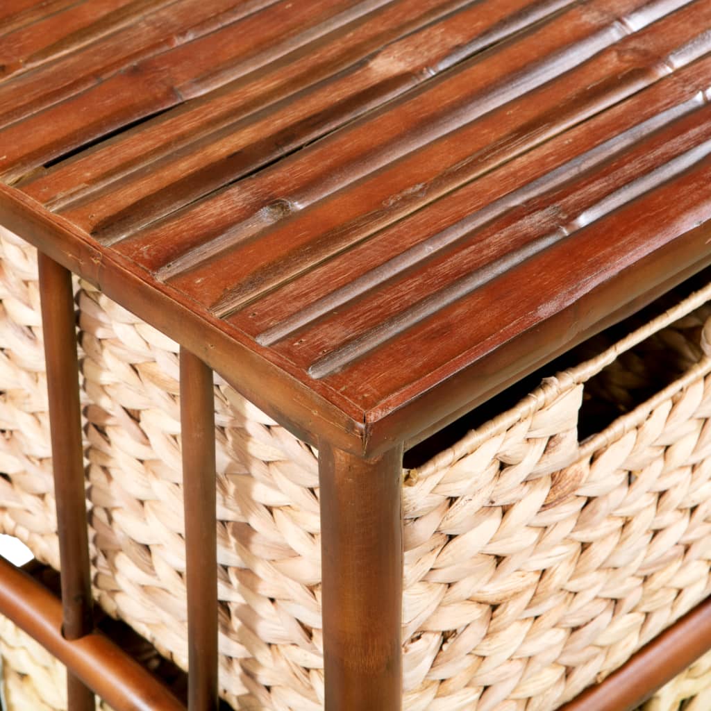 vidaXL Szafka z koszykami, bambus i hiacynt wodny, 36 x 33 x 80 cm
