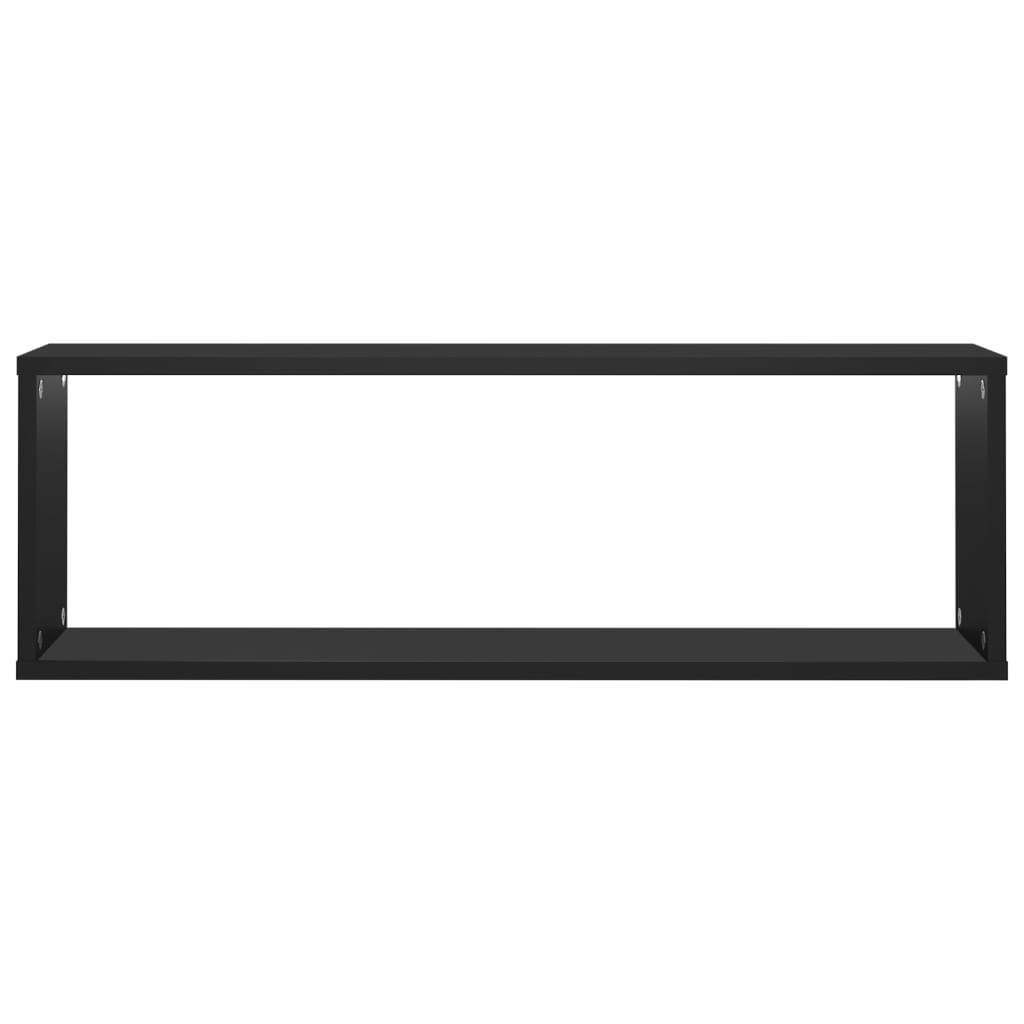vidaXL Półki ścienne kostki, 2 szt., czarne, 80x15x26,5 cm, płyta