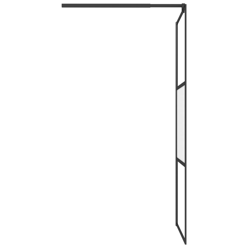 vidaXL Ścianka prysznicowa, 90x195 cm, szkło półmrożone ESG, czarna