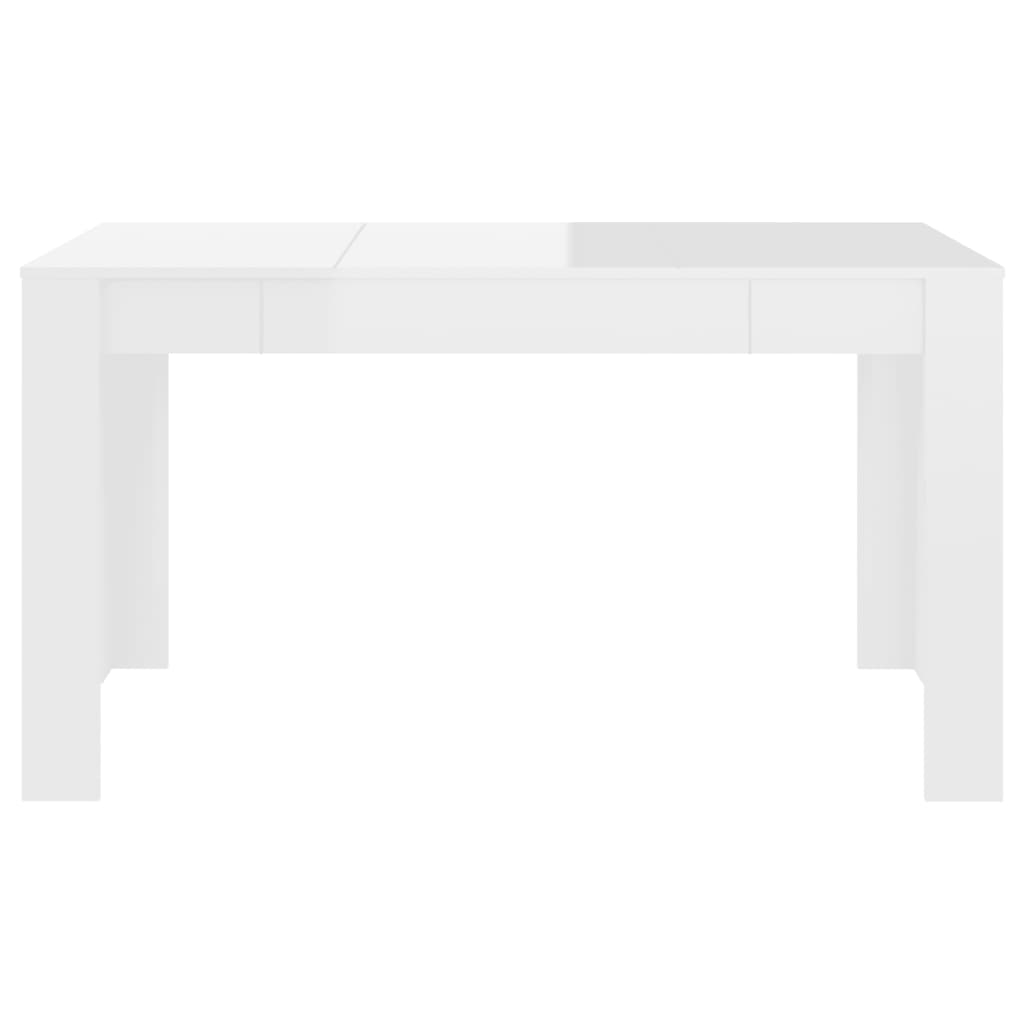 vidaXL Stół jadalniany, biały, połysk, 140x74,5x76 cm, płyta wiórowa