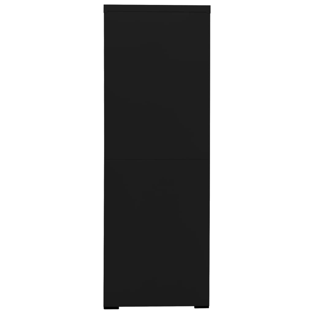 vidaXL Szafka kartotekowa, czarna, 90x46x134 cm, stalowa