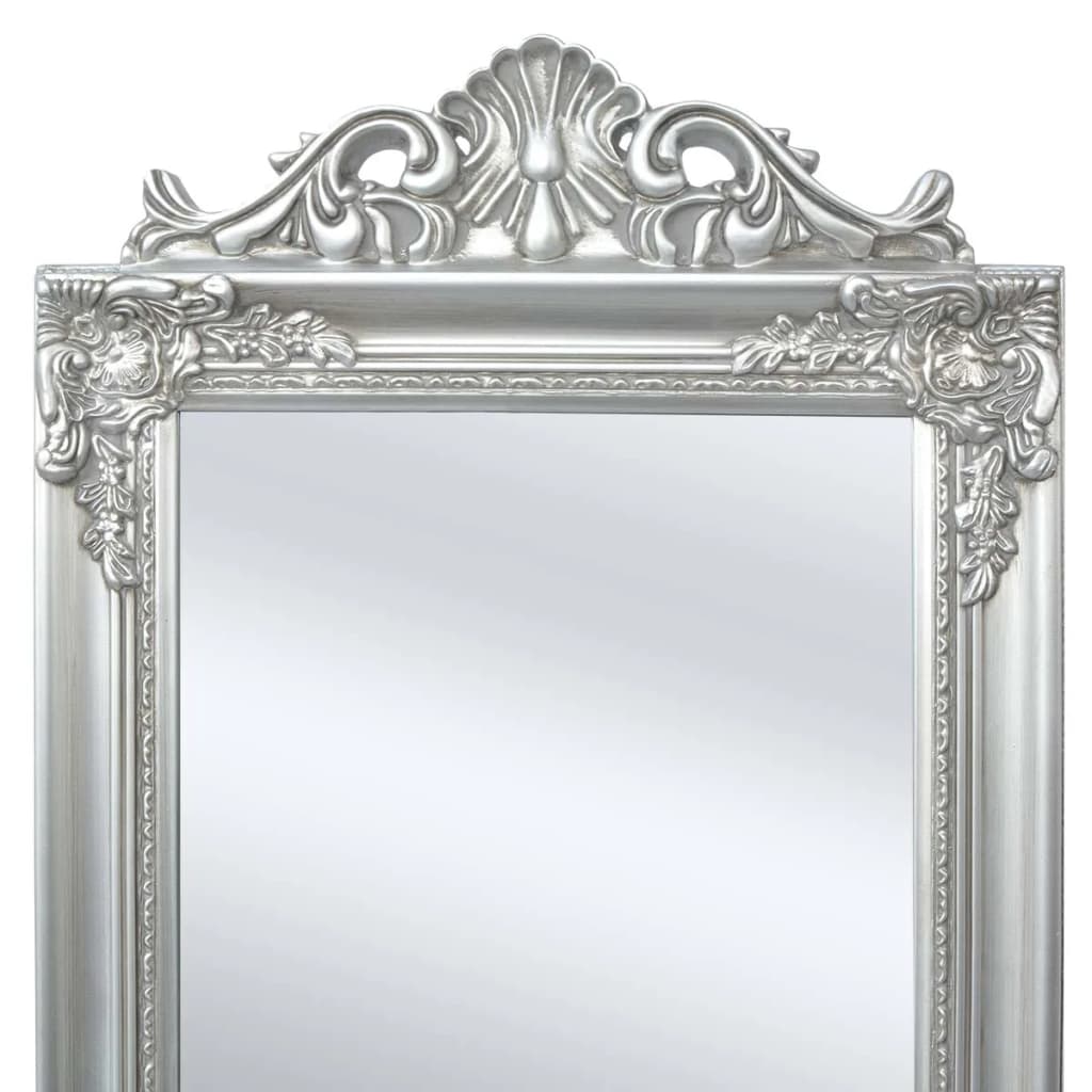 vidaXL Lustro wolnostojące w stylu barokowym, 160x40 cm, srebrne