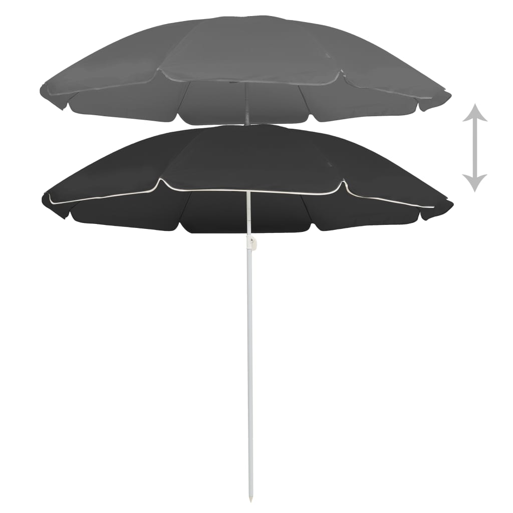 vidaXL Parasol ogrodowy na stalowym słupku, antracytowy, 180 cm