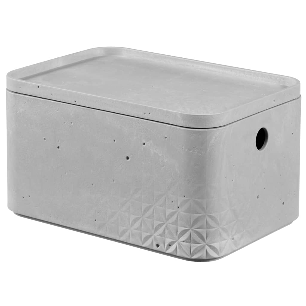 Curver Zestaw pudełek Beton z pokrywami, 3 szt., rozmiar M, jasnoszary