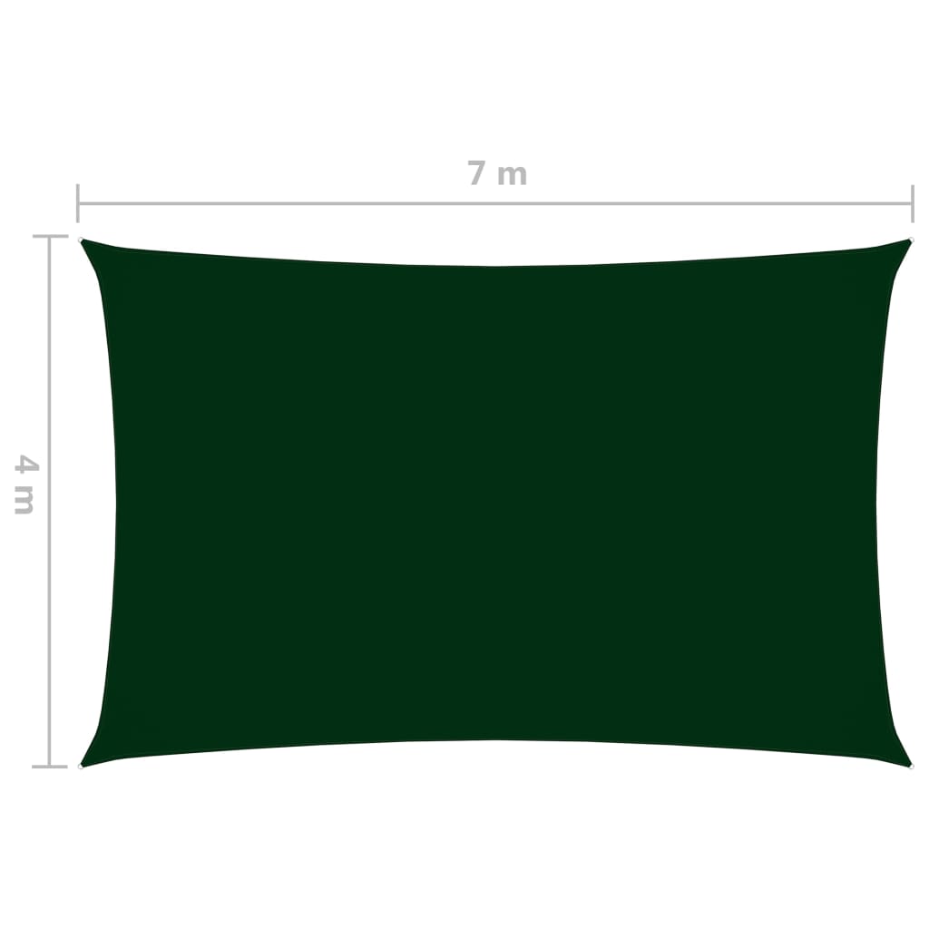 vidaXL Prostokątny żagiel ogrodowy, tkanina Oxford, 4x7 m, zielony