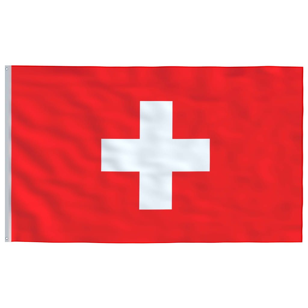vidaXL Flaga Szwajcarii z masztem, 5,55 m, aluminium