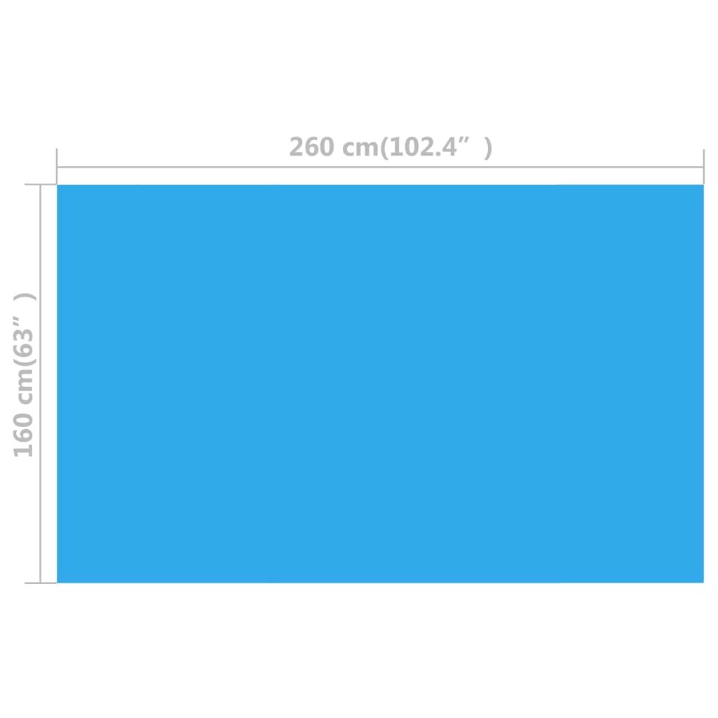 vidaXL Plandeka na prostokątny basen, 260 x 160 cm, PE, niebieska