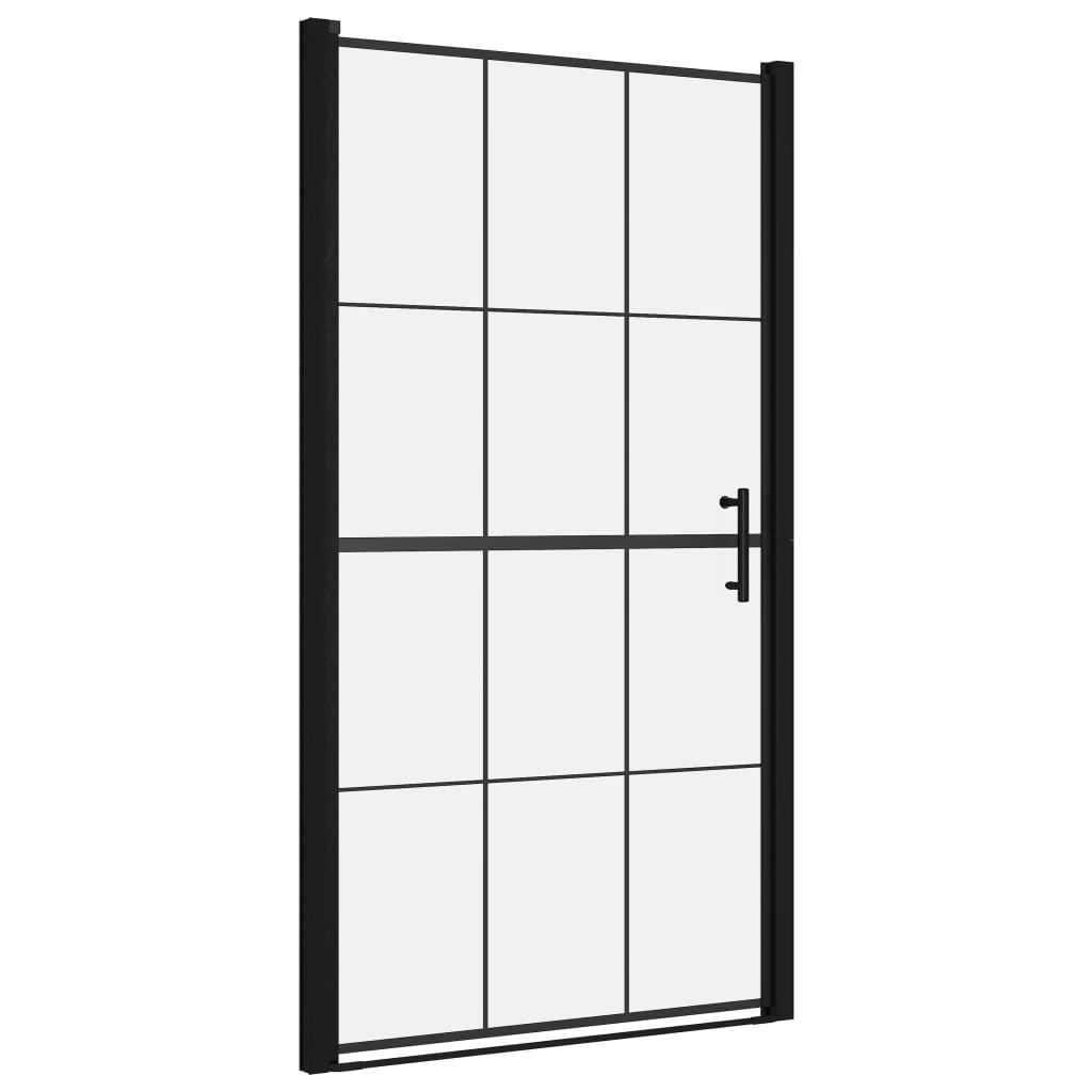 vidaXL Drzwi prysznicowe, hartowane szkło, 100x178 cm , czarne