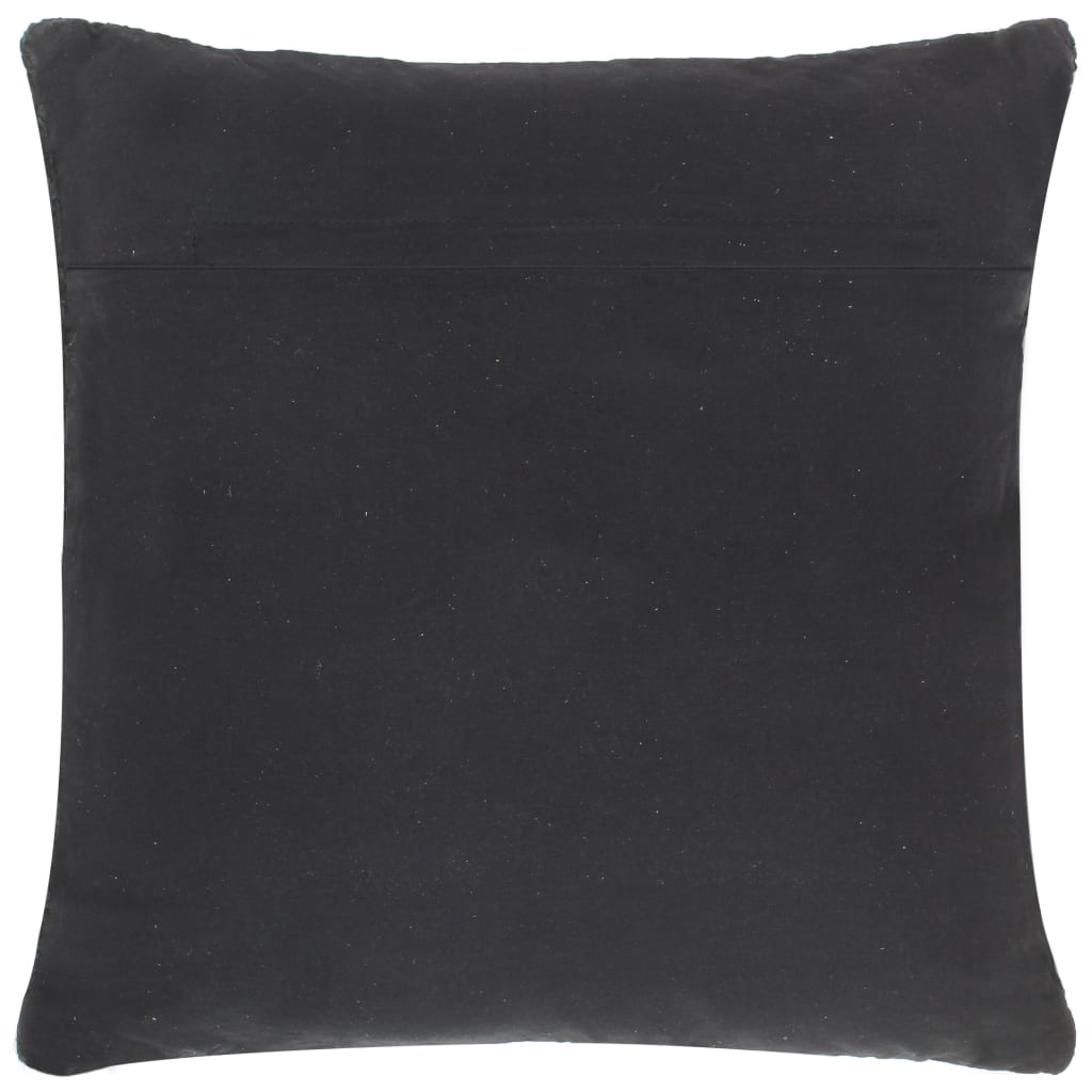 vidaXL Poduszka Chindi, czarna, 60x60 cm, skóra i bawełna