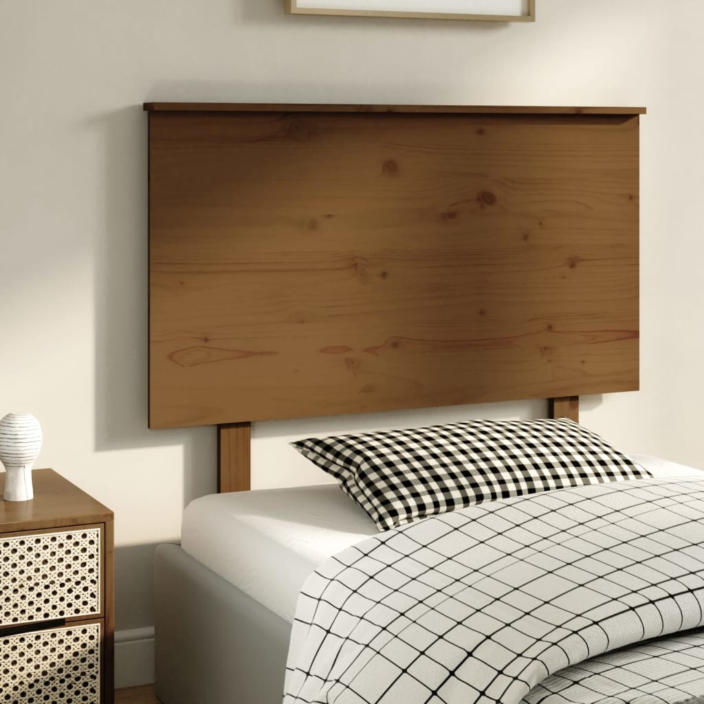 vidaXL Wezgłowie łóżka, miodowy brąz, 104x6x82,5 cm, drewno sosnowe