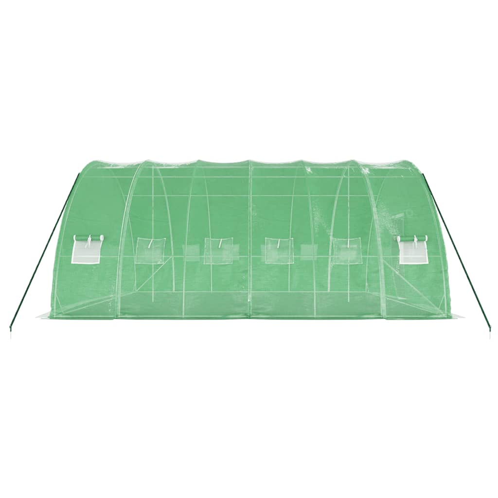 vidaXL Szklarnia ze stalową ramą, zielona, 36 m², 6x6x2,85 m