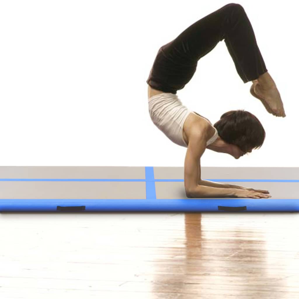 vidaXL Mata gimnastyczna z pompką, 500x100x10 cm, PVC, niebieska