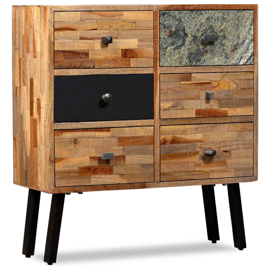 vidaXL Szafka z 6 szufladami, drewno tekowego z odzysku, 70x30x76 cm