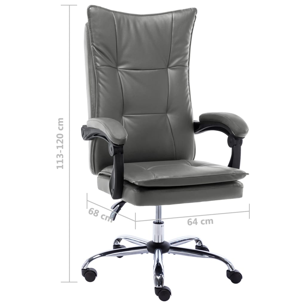 vidaXL Krzesło biurowe, antracytowe, obite sztuczną skórą