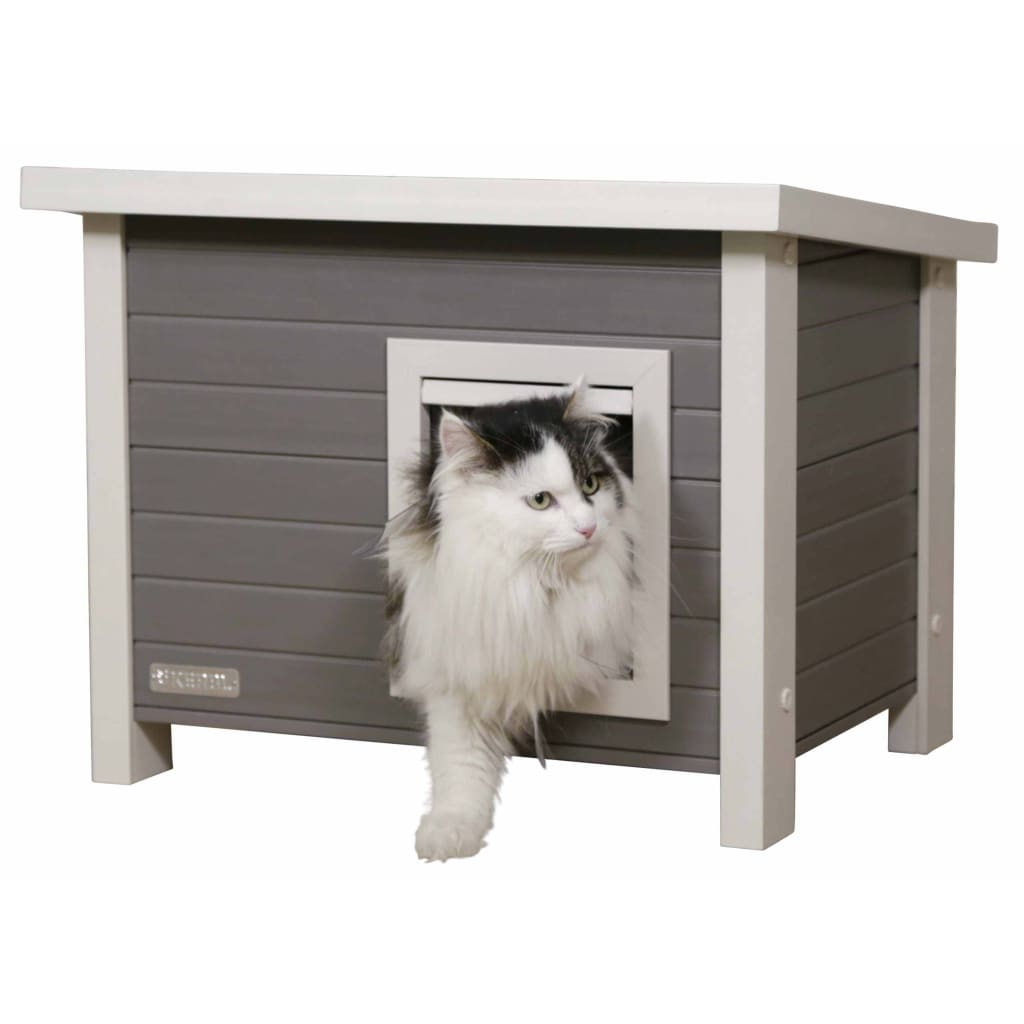 Kerbl ECO Domek dla kota Eli, 57 x 45 x 43 cm, szaro-biały