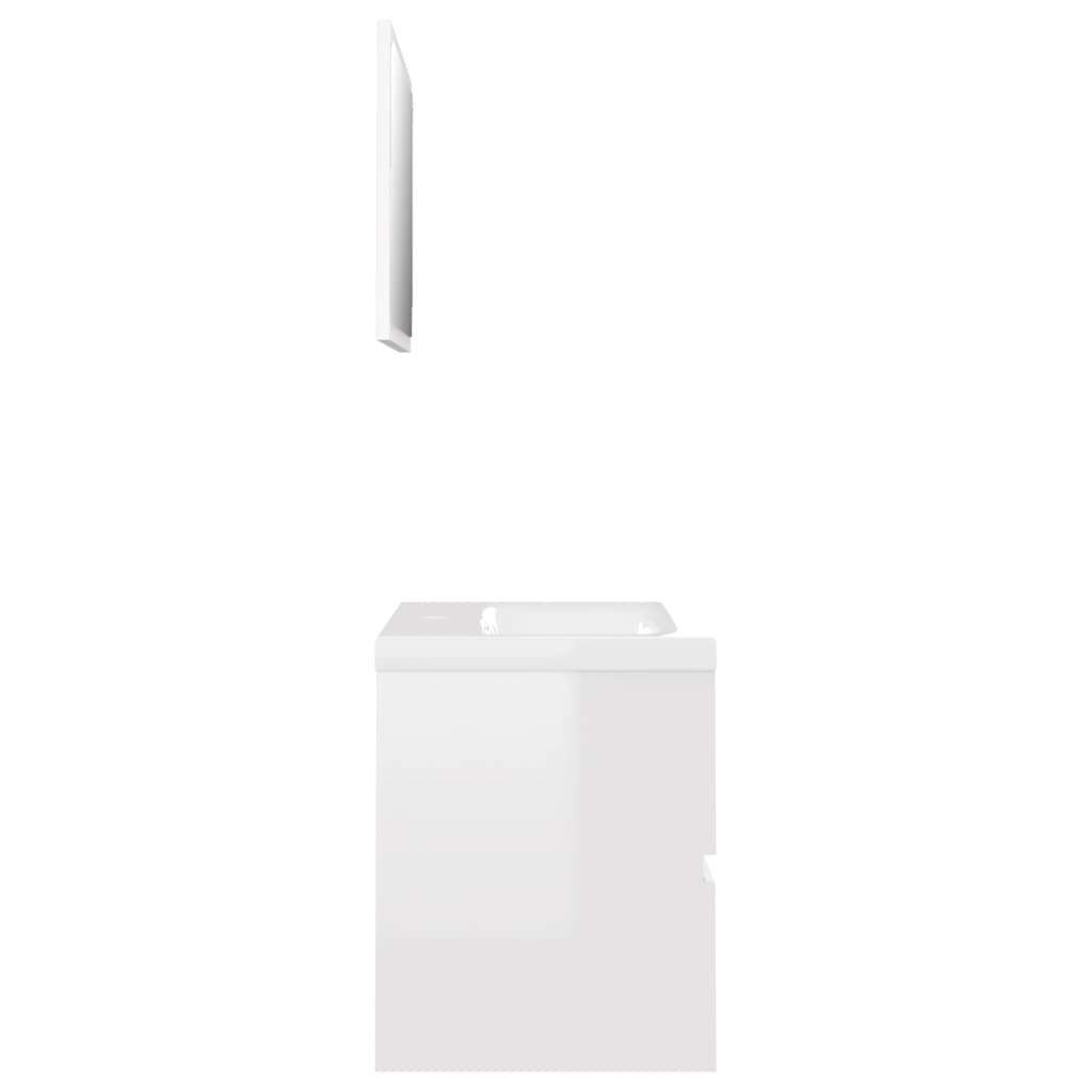 vidaXL Zestaw mebli łazienkowych, wysoki połysk, biały, płyta wiórowa