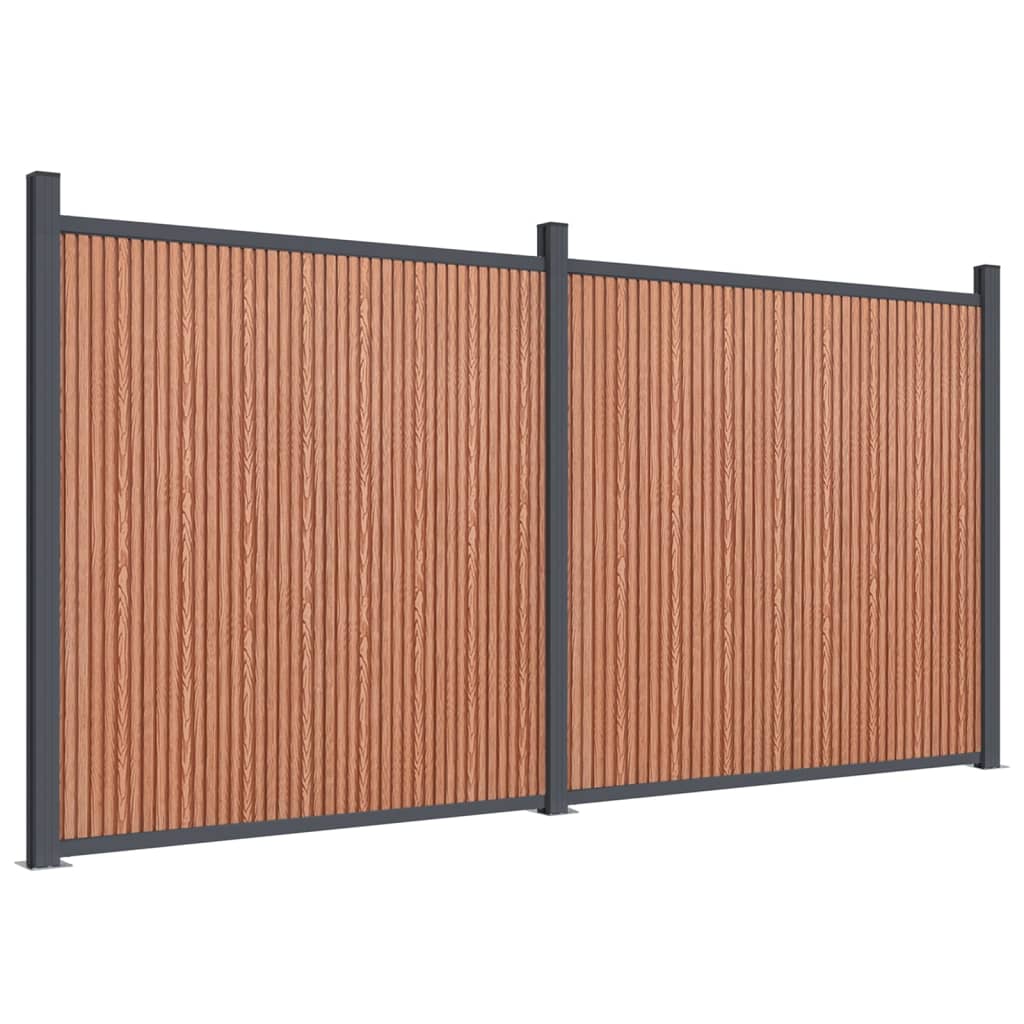 vidaXL Panel ogrodzeniowy, brązowy, 353x186 cm, WPC