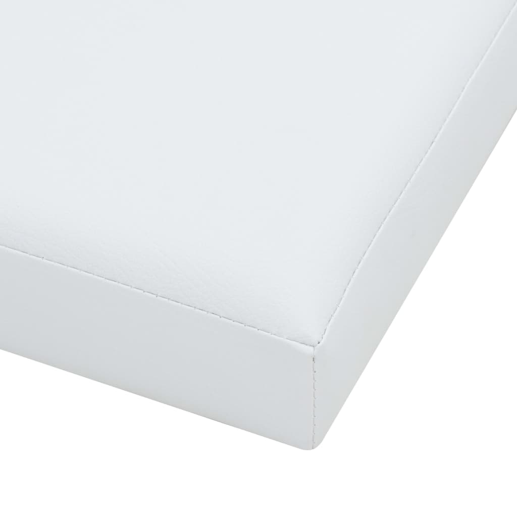 vidaXL Składany stołek ze schowkiem, biały, sztuczna skóra