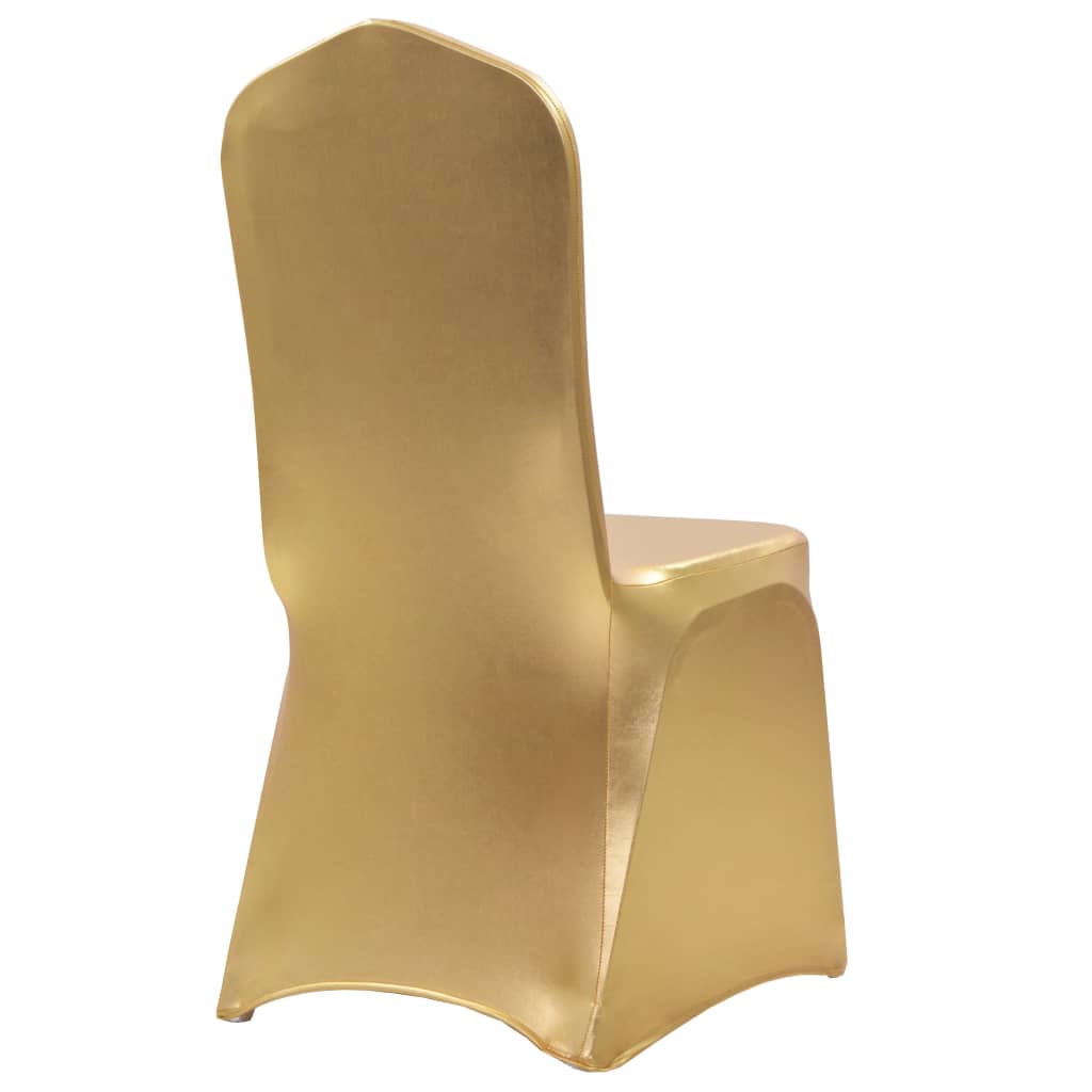 vidaXL Elastyczne pokrowce na krzesła, 25 szt., złote