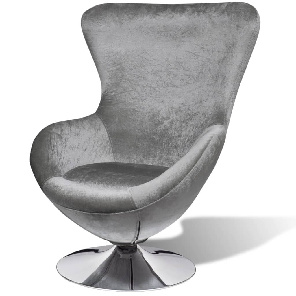 vidaXL Fotel o owalnym kształcie, srebrny