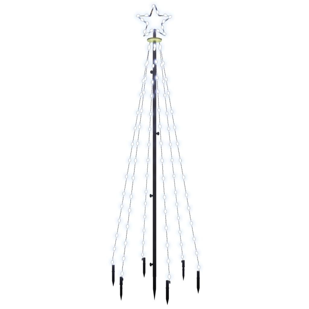 vidaXL Choinka z kołkiem gruntowym, 108 zimnych białych LED, 180 cm