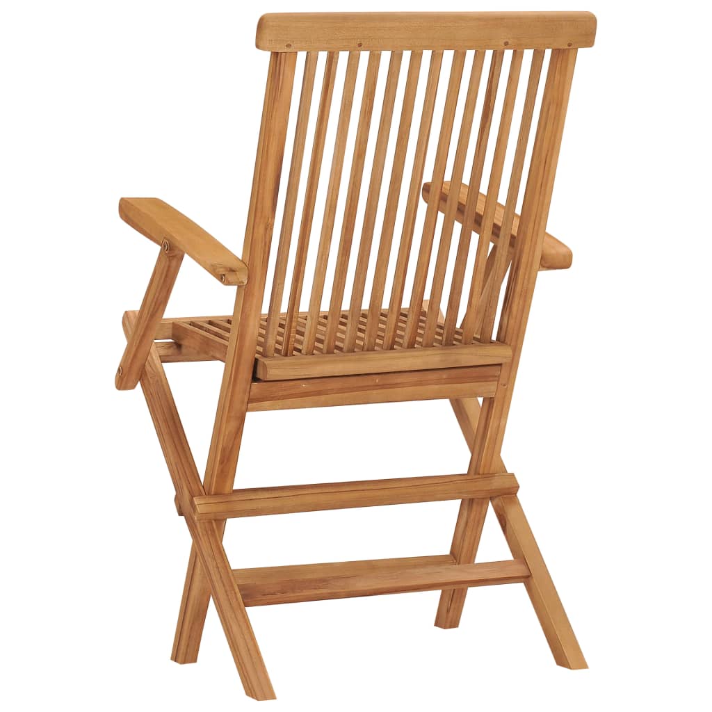 vidaXL Składane krzesła ogrodowe, 3 szt., lite drewno tekowe
