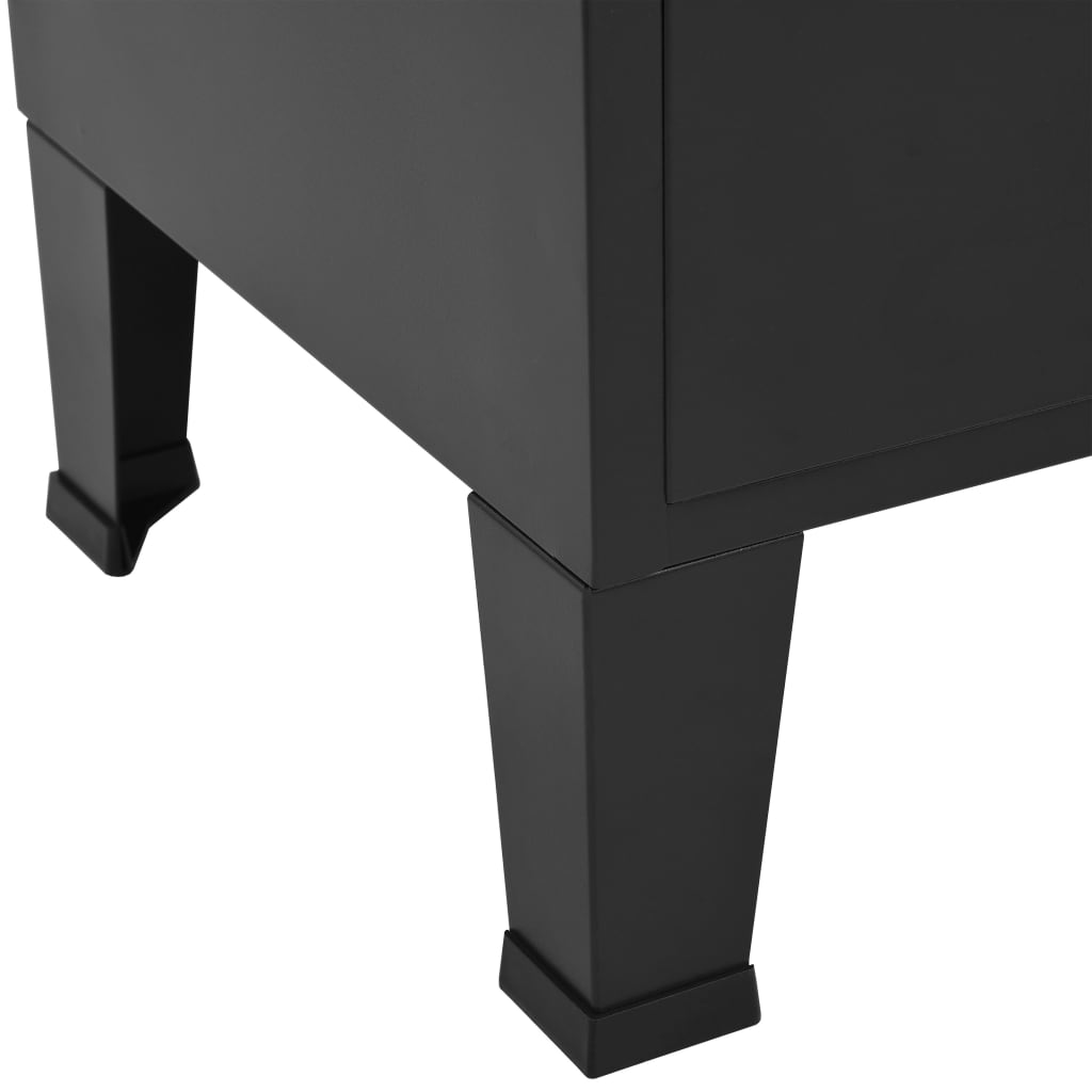 vidaXL Regał w stylu industrialnym, czarny, 90 x 40 x 180 cm, stalowy