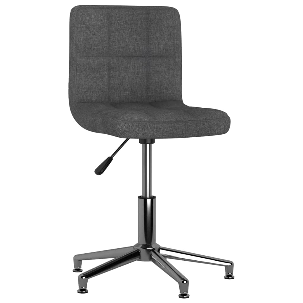 vidaXL Obrotowe krzesło stołowe, ciemnoszare, tapicerowane tkaniną