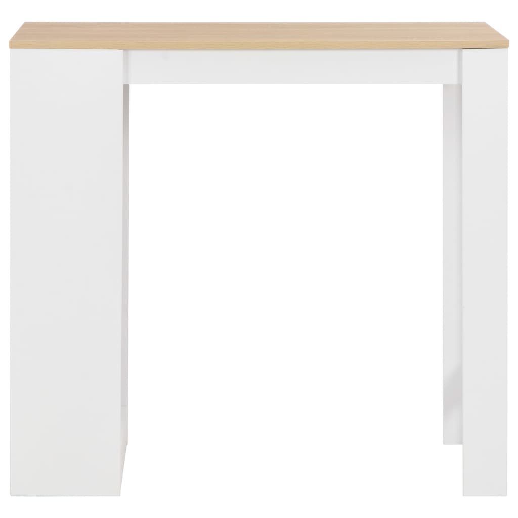 vidaXL Stolik barowy z półkami, biały, 110 x 50 x 103 cm