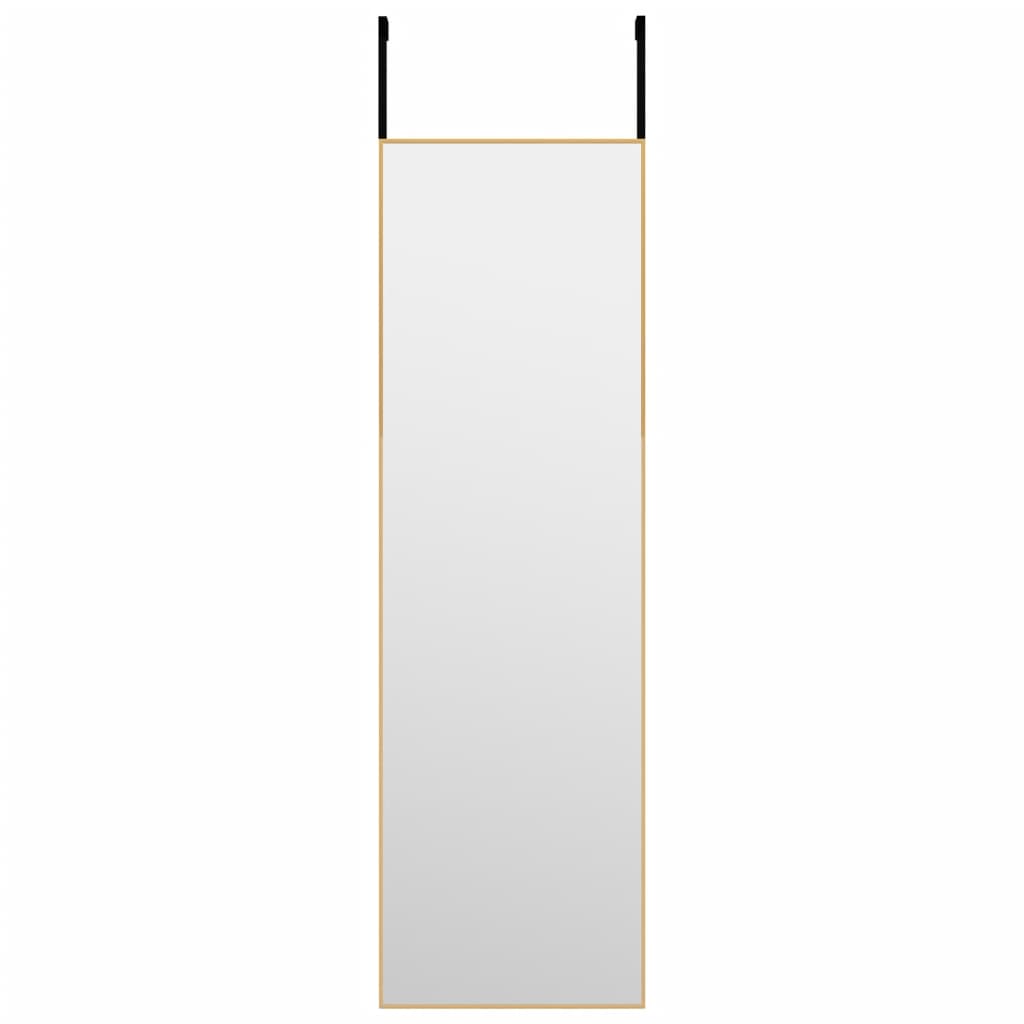 vidaXL Lustro na drzwi, złote, 30x100 cm, szkło i aluminium