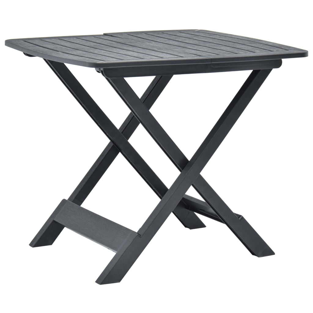 vidaXL Składany stolik ogrodowy, antracytowy, 79x72x70 cm, plastik