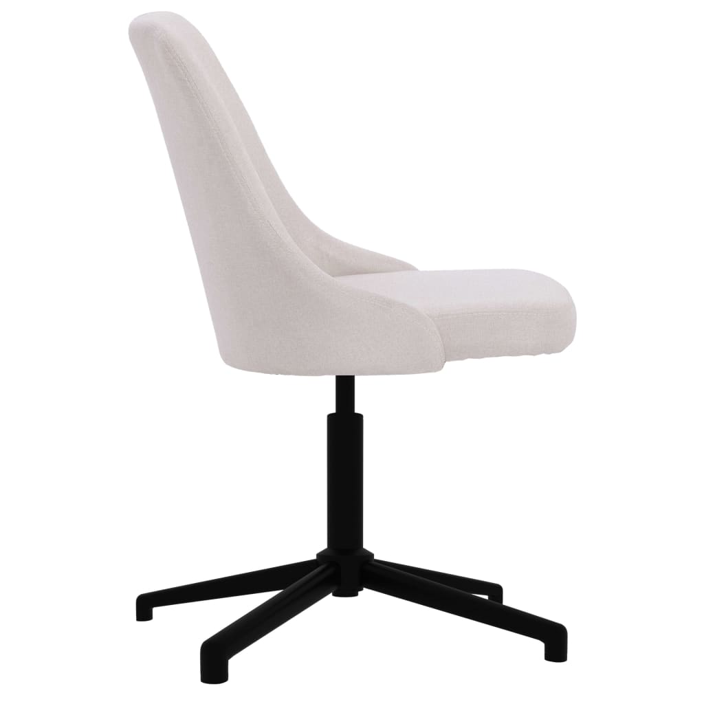 vidaXL Obrotowe krzesło stołowe, kremowe, obite tkaniną