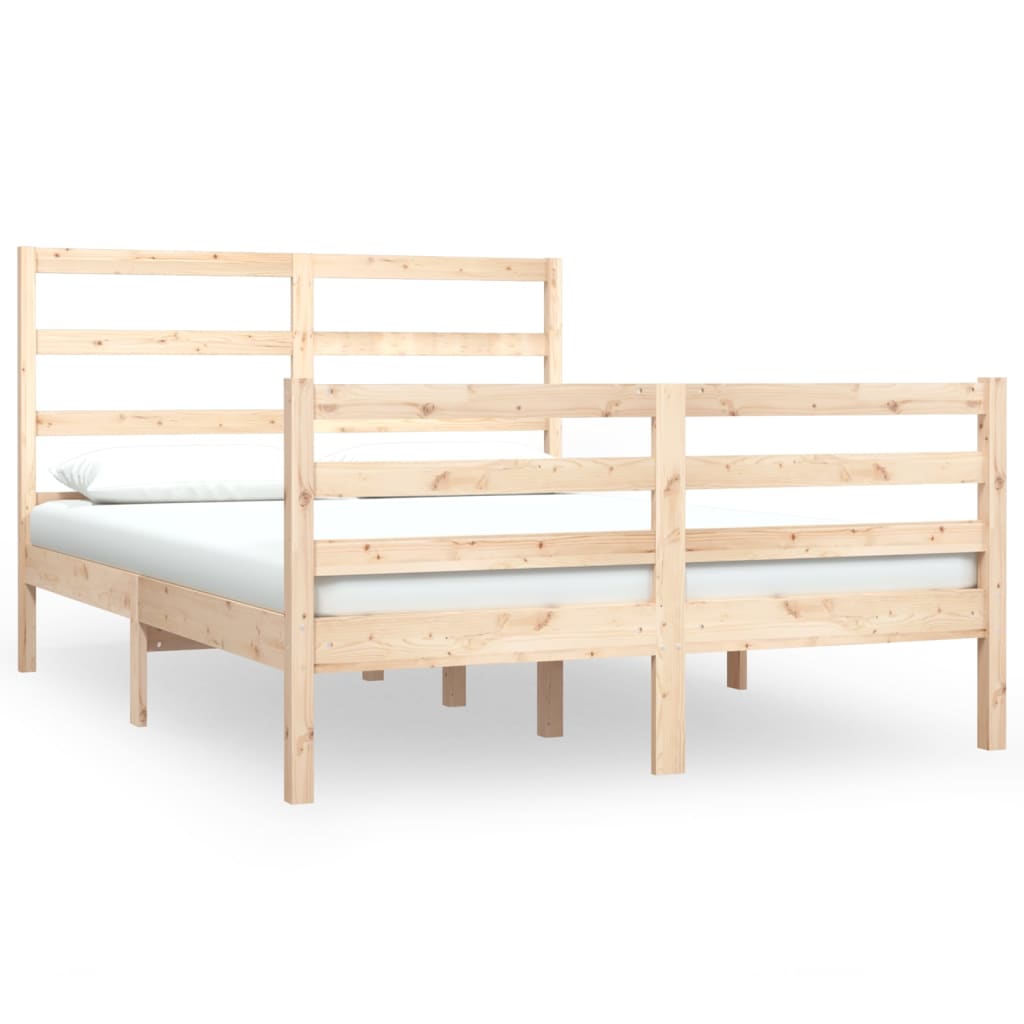 vidaXL Rama łóżka, lite drewno sosnowe, 120x190 cm, podwójna