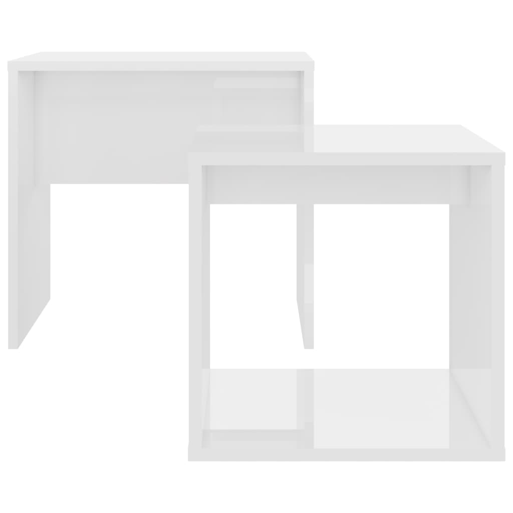 vidaXL Zestaw stolików kawowych, biały na wysoki połysk, 48x30x45 cm