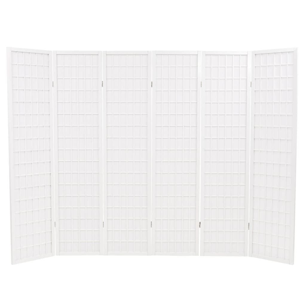 vidaXL Składany parawan 6-panelowy w stylu japońskim, 240x170, biały