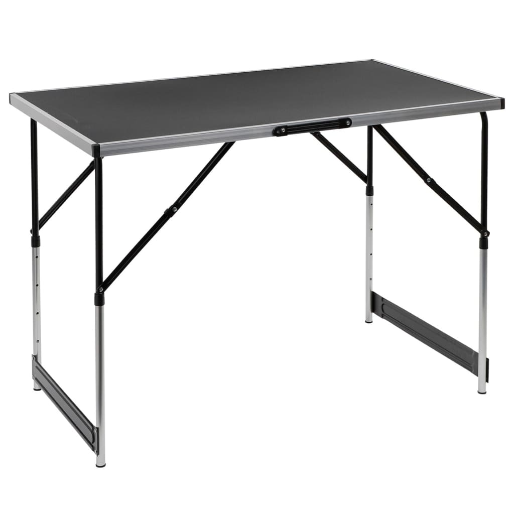 HI Składany stół, 100 x 60 x 94 cm, aluminiowy