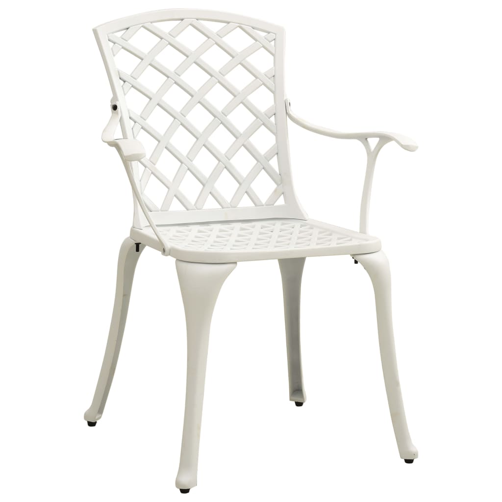 vidaXL Krzesła ogrodowe 2 szt., odlewane aluminium, białe