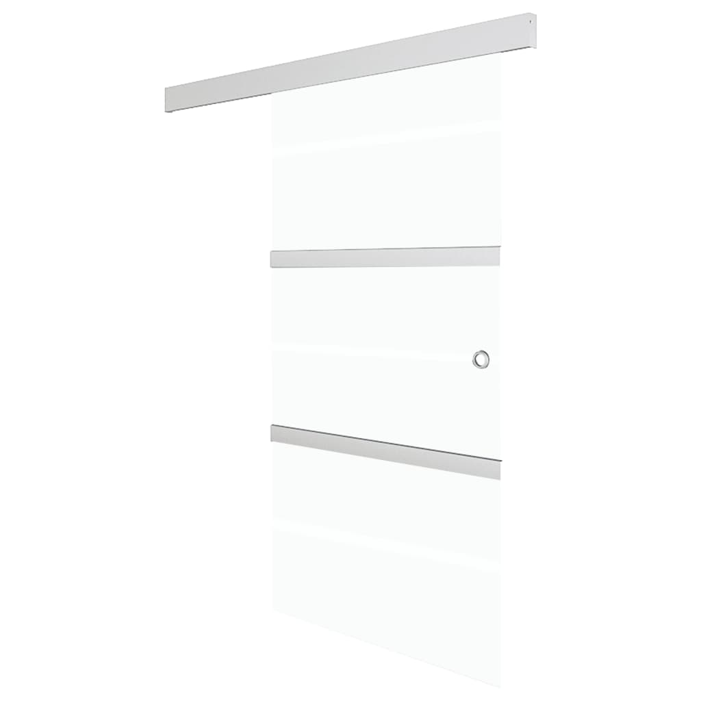 vidaXL Drzwi przesuwne, ograniczniki, szkło ESG i aluminium, 90x205 cm