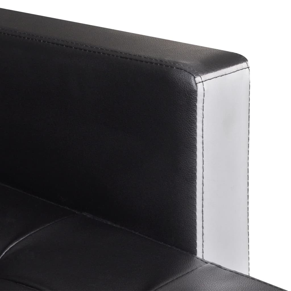 vidaXL Sofa narożna z funkcją rozkładania, sztuczna skóra, czarna