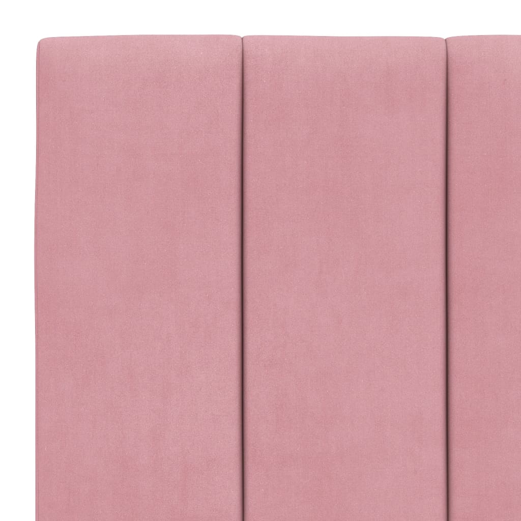 vidaXL Rama łóżka z zagłówkiem, różowa, 80x200 cm, aksamitna