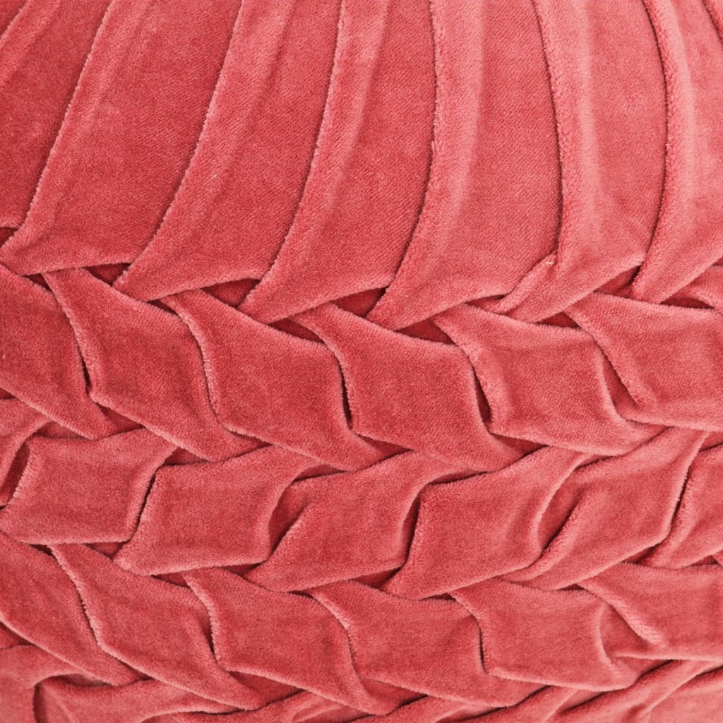 vidaXL Puf, aksamit bawełniany, marszczony, 40 x 30 cm, różowy