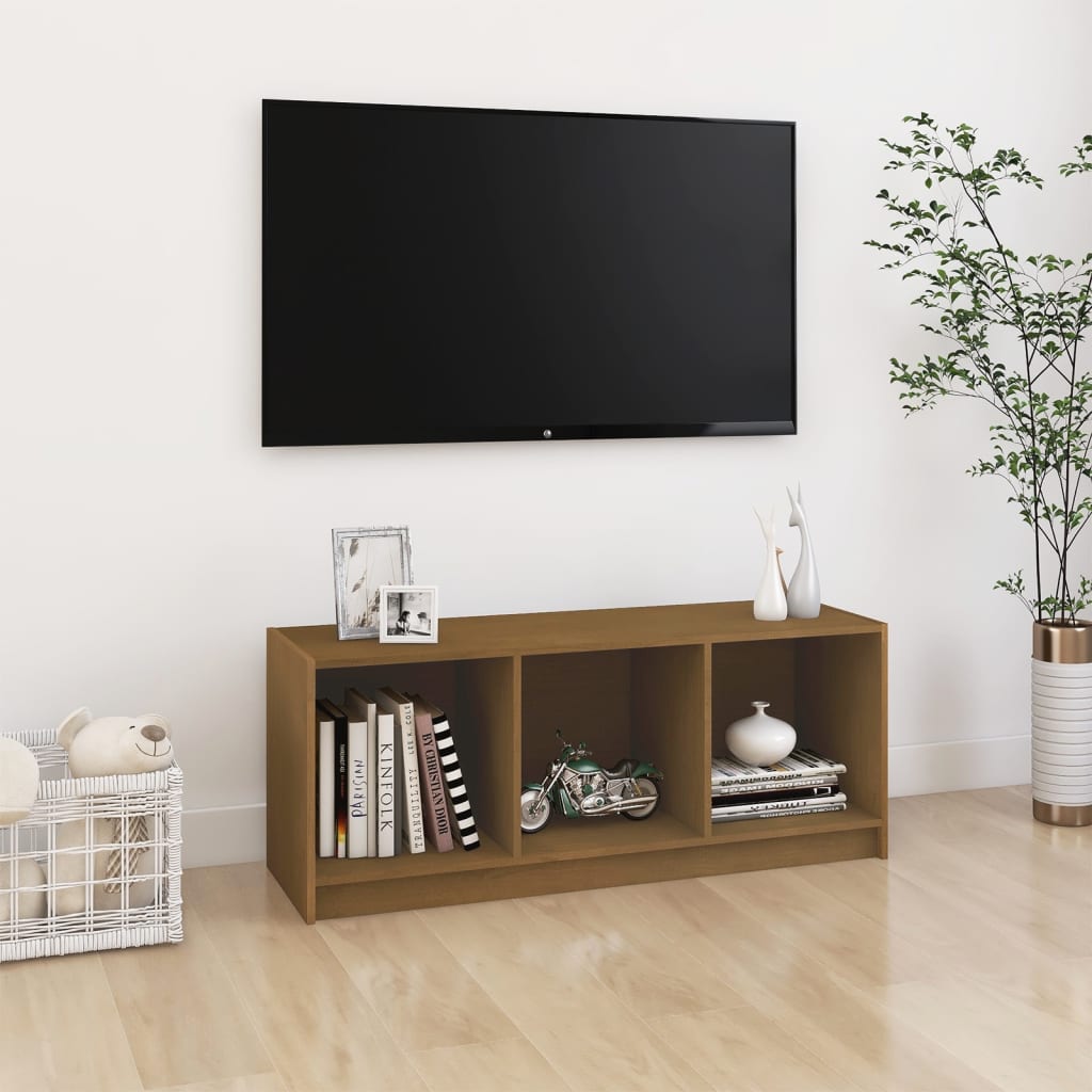 vidaXL Szafka pod TV, miodowy brąz, 104x33x41 cm, drewno sosnowe