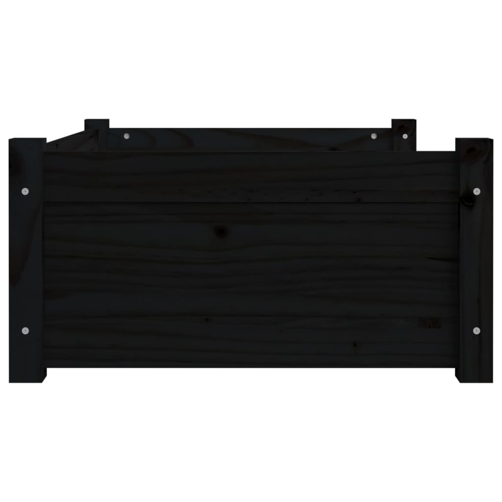 vidaXL Legowisko dla psa, czarne, 75,5x55,5x28 cm, lite drewno sosnowe