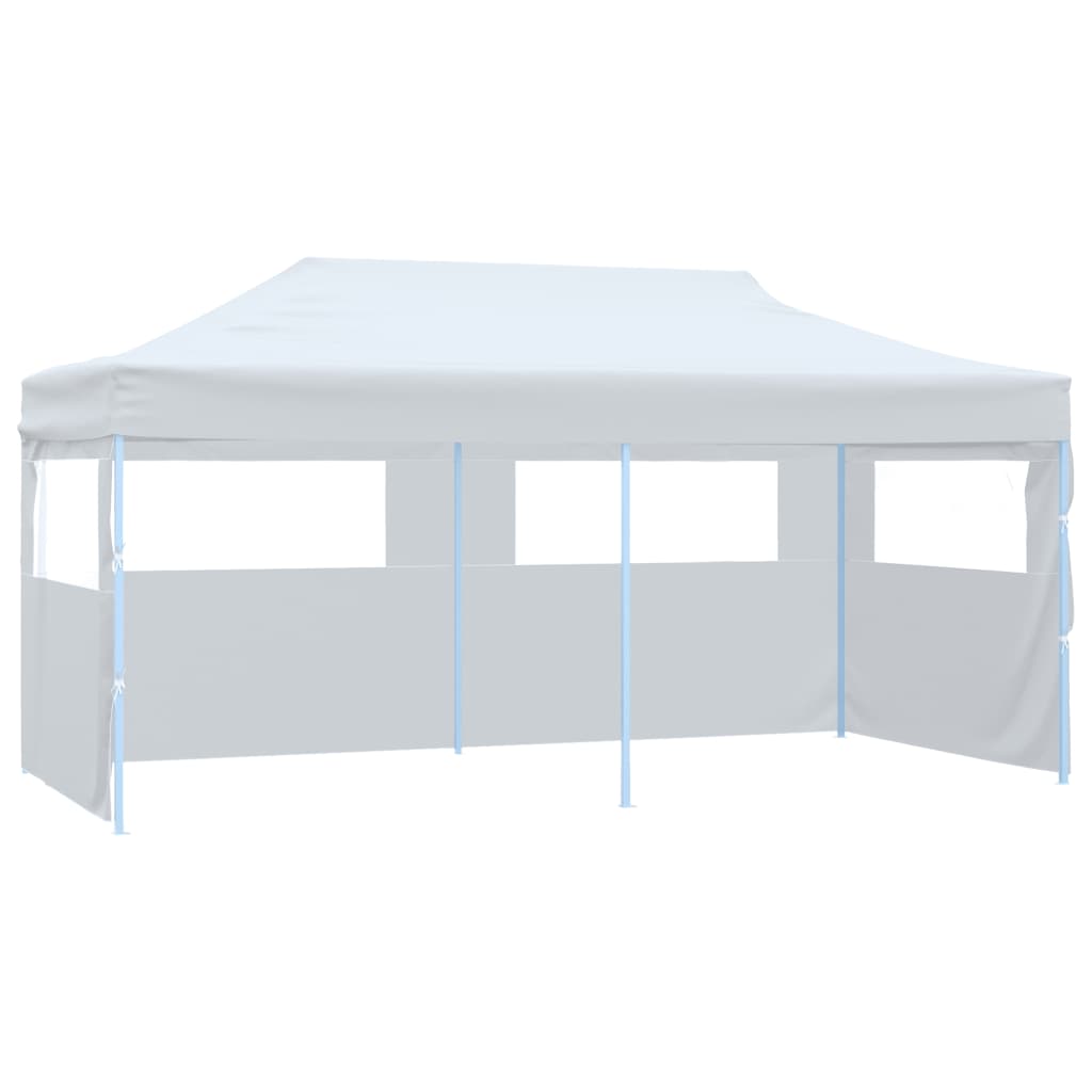 vidaXL Składany namiot ze ścianami bocznymi, 3 x 6 m, stal, biały